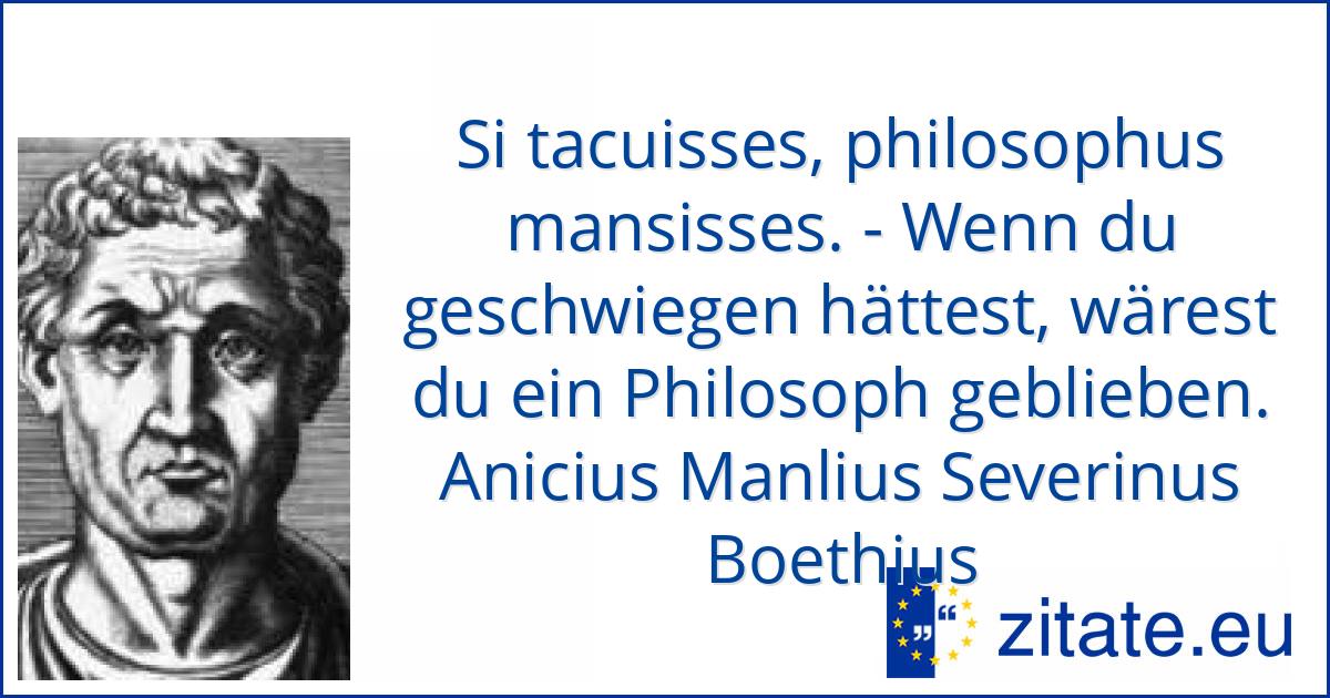 Anicius Manlius Severinus Boethius Zitate Eu