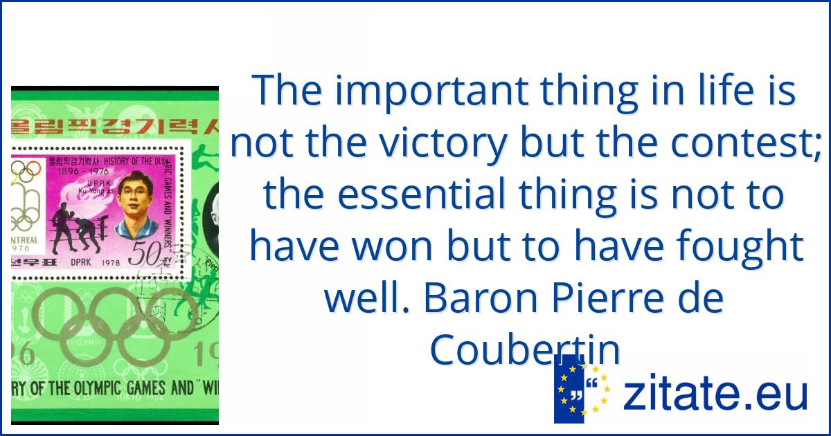 Baron Pierre de Coubertin | zitate.eu