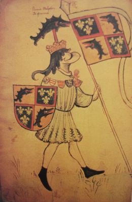 König Ludwig XI. - By Hyghalmen Schriftrolle, Heralds` College Manuscript [Public domain], via Wikimedia Commons